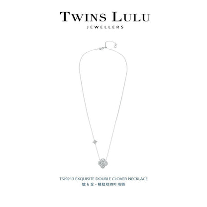 TWINS LULU幸運の四つ葉クローバーネックレスロマンチックプレゼント