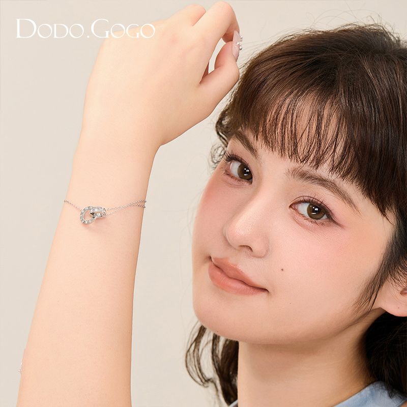 DODOGOGOローマのダブルリングブレスレット女性洗練された軽量贅沢ブレスレット2024秋冬新作ブレスレット