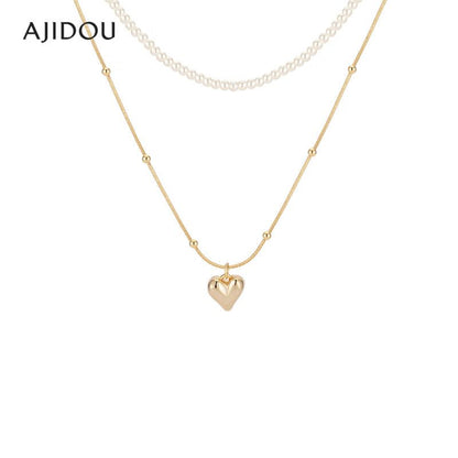 AJIDOU春夏ファッショントレンドハートネックレスチェーンins贈り物