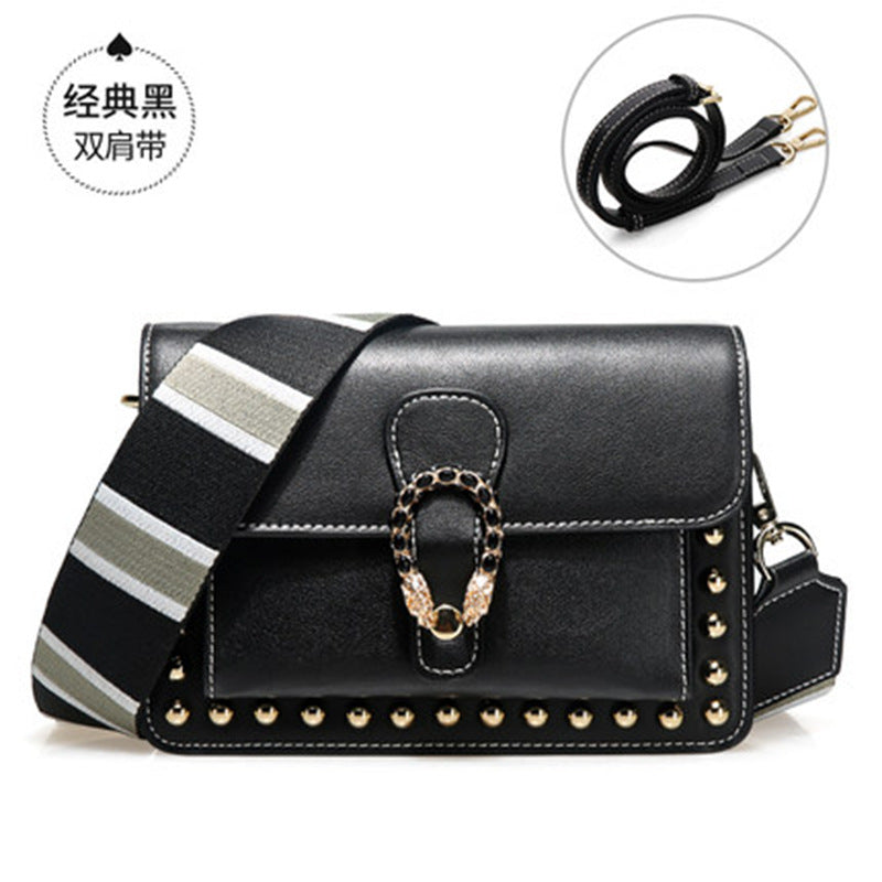 Genuine leather women's bag crossbody bag Stylish cowhide square bag that goes with anything Broadband shoulder bag. Pochette