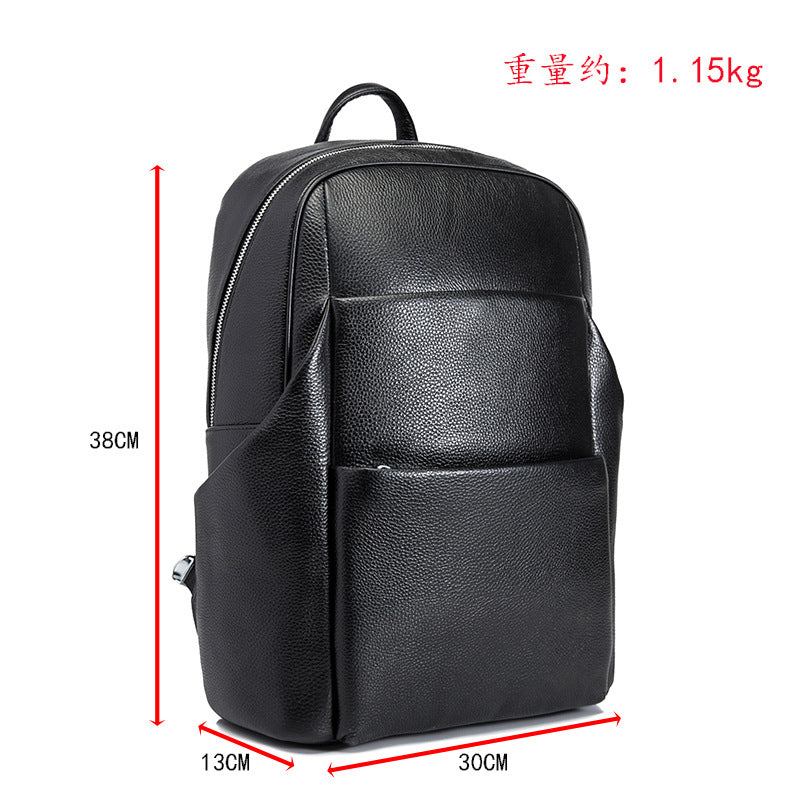 Men's Backpack Cowhide Genuine Leather Retro Large Capacity Computer Bag for Men