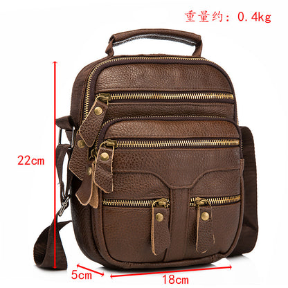 Men's Shoulder Bag Cowhide Genuine Leather Retro Travel Outdoor Men Crossbody Bag