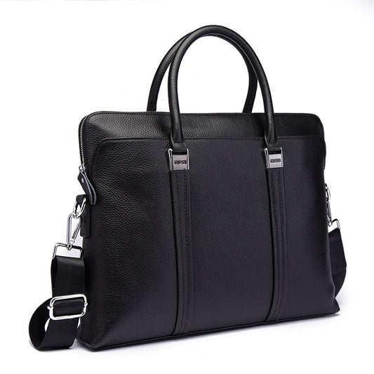 Men's Handbags Cowhide Genuine Leather Business Briefcase Retro Men's Computer Bags 