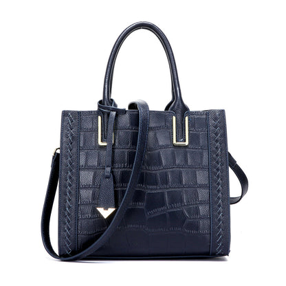 Women's bag Crocodile pattern woven handbag Genuine leather big bag trend Elegant shoulder bag Temperament handbag.bag