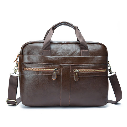 Men's Handbag Business Briefcase Cowhide Genuine Leather Retro Computer Bag for Men 