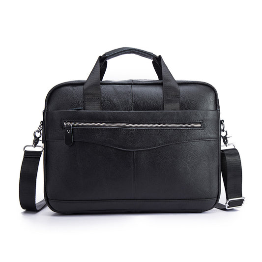 Men's Briefcase Genuine Cowhide Leather Retro Business Handbag Men's Computer Bag 