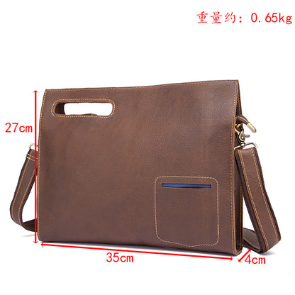 Men's briefcase genuine cowhide leather retro business men's computer bag 