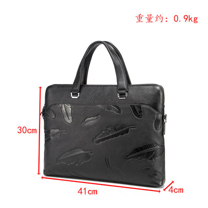 Men's briefcase genuine cowhide leather business computer bag men's handbag 