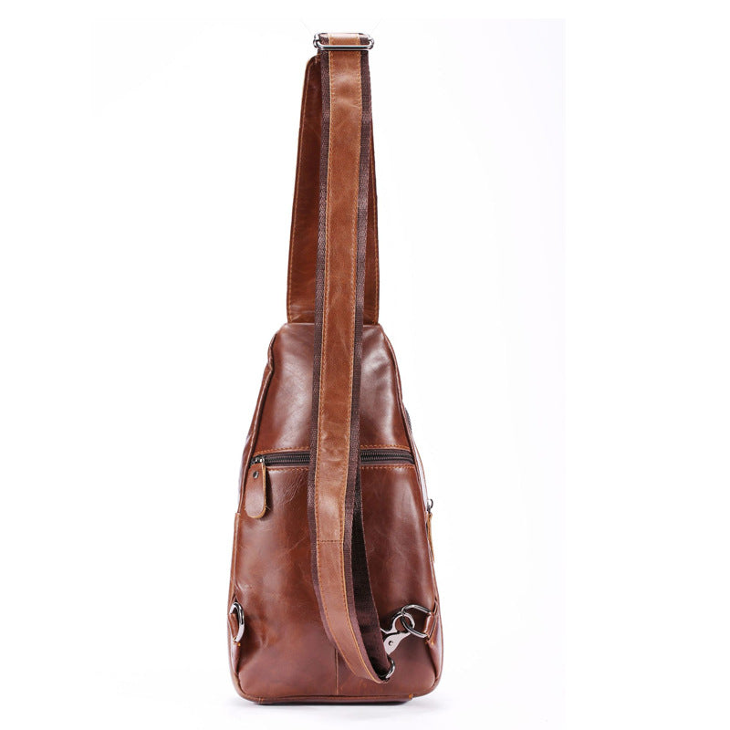 Men's Bust Bag Cowhide Casual Korean Fashion Crossbody Bag for Men