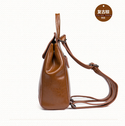 Ladies' backpacksLadies' bagsEuropean and American fashionCowhide simple backpacks that go with anything