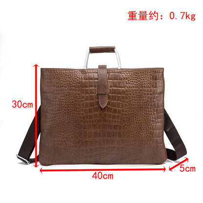 Men's Handbag Genuine Cowhide Business Briefcase Computer Bag for Men 