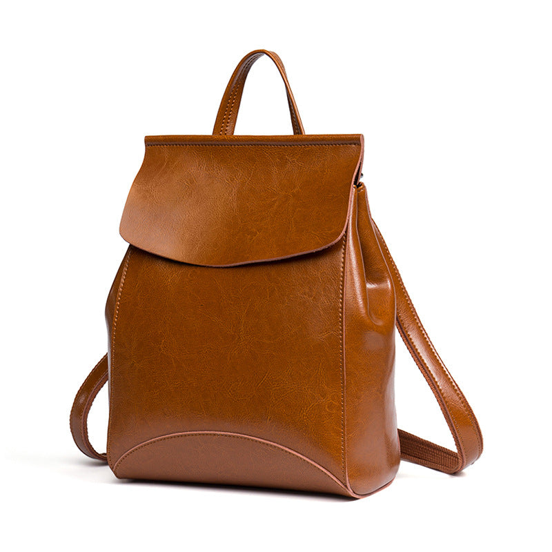 Ladies' backpacksLadies' bagsEuropean and American fashionCowhide simple backpacks that go with anything