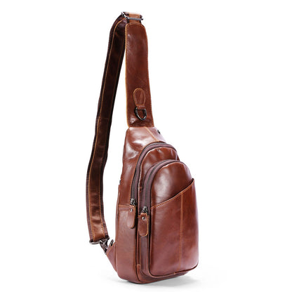 Men's Bust Bag Cowhide Casual Korean Fashion Crossbody Bag for Men