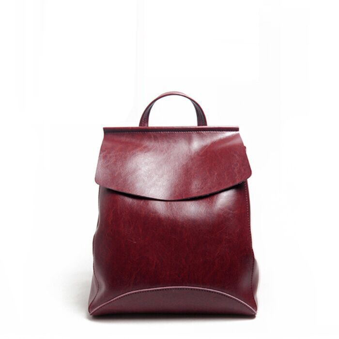 Ladies' backpacksLadies' bagsEuropean and American fashionCowhide simple backpacks that go with anything