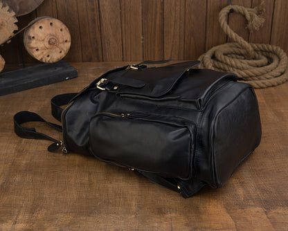 Men's Backpack Handcrafted Genuine Cowhide Leather Large Capacity Retro Crazy Horse Men's Travel Bag Luggage Bag 