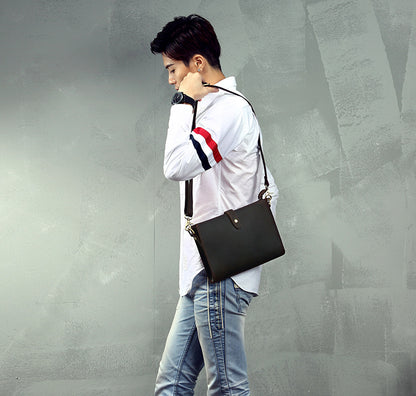 Men's Shoulder Bag Original Handmade Genuine Cowhide Leather Crazy Horse Fashion Simple Men's Crossbody Bag Clutch Bag 