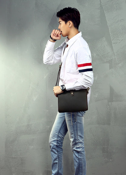 Men's Shoulder Bag Original Handmade Genuine Cowhide Leather Crazy Horse Fashion Simple Men's Crossbody Bag Clutch Bag 