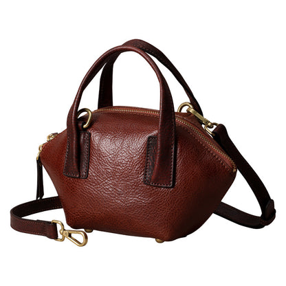 Genuine leather women's bag retro cowhide handbag shoulder bag unique trendy handbag that goes with anything.bag