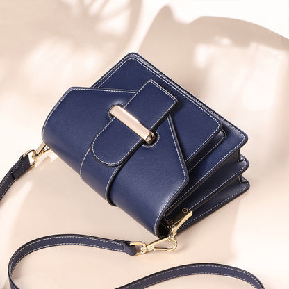 Women's bag Genuine leather crossbody bag Fashion square bag Trendy shoulder bag that goes with anything.Pochette