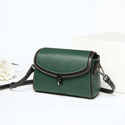 Ladies' fashionable genuine leather crossbody bag, square bag, simple shoulder bag that goes with anything. Pochette