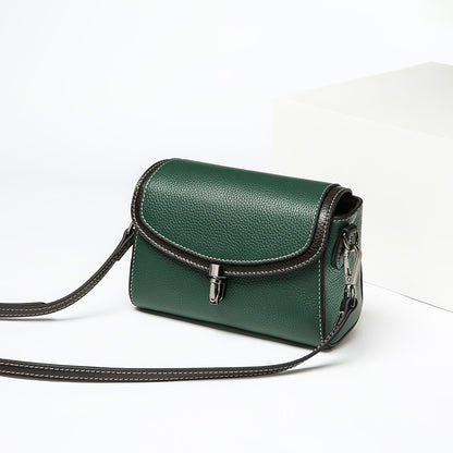 Ladies' fashionable genuine leather crossbody bag, square bag, simple shoulder bag that goes with anything. Pochette