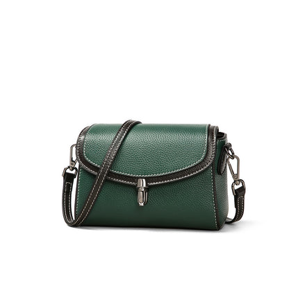 Ladies' fashionable genuine leather crossbody bag, square bag, simple shoulder bag that goes with anything. Pochette