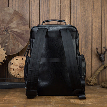 Men's Backpack Original Handcrafted Genuine Cowhide Leather Large Capacity Casual Fashion Travel Bag for Men 