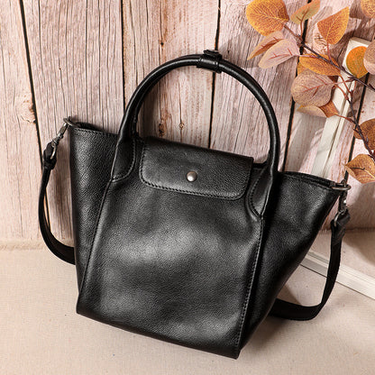 Women's bag handmade genuine leather large capacity retro handbag top cowhide casual shoulder bag handbag.bag