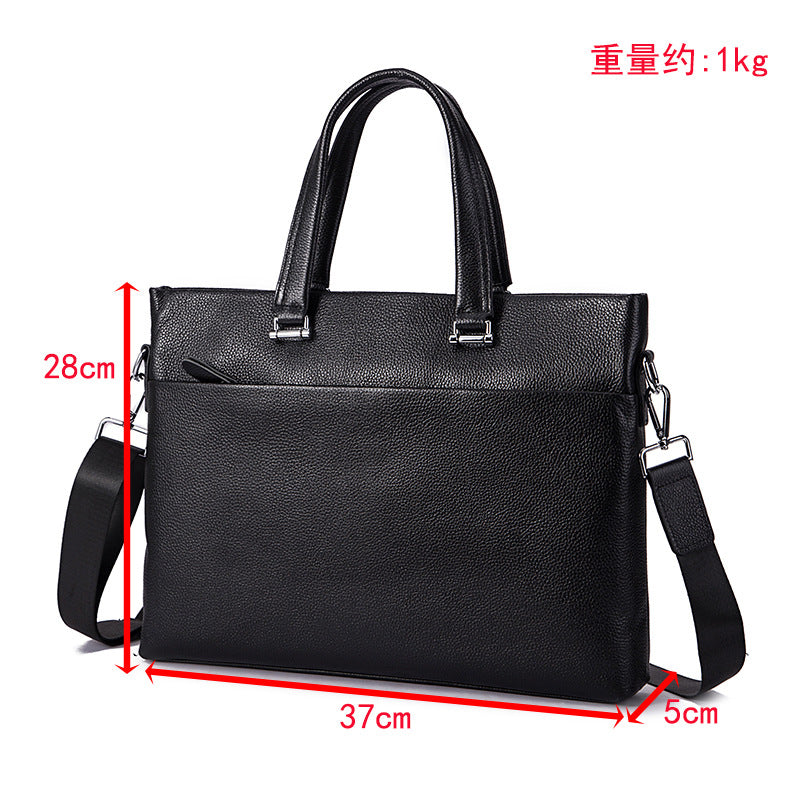 Men's Handbag Cowhide Genuine Leather Briefcase Business Men Computer Bag 