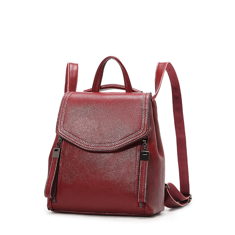 Ladies genuine leather bag multifunctional fashion bag shoulder bag casual rucksack