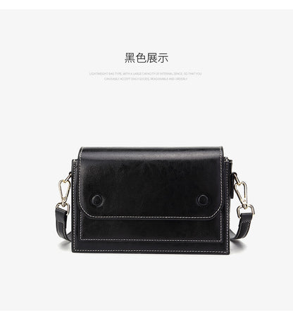 Genuine Leather Women's Bag Fashion Color Matching Crossbody Bag Square Bag Broadband Shoulder Bag.Pochette