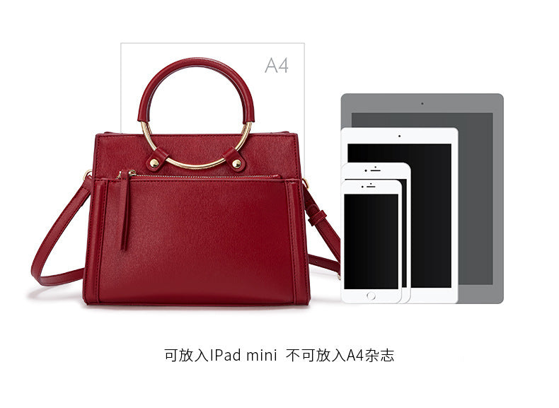 Women's handbag cowhide crossbody bag fashion shoulder bag elegant temperament handbag.bag