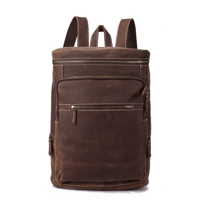 Men's Backpack Cowhide Genuine Leather Large Capacity Retro Outdoor Men Computer Bag