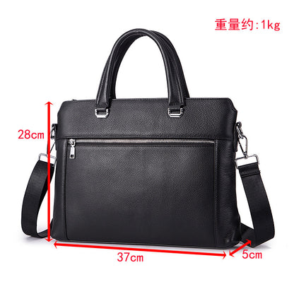 Men's Briefcase Handbag Cowhide Genuine Leather Business Men's Computer Bag 