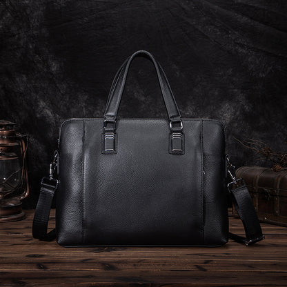 Men's Handbag Briefcase Cowhide Genuine Leather Business Men Computer Bag 