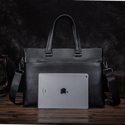 Men's Handbag Cowhide Genuine Leather Briefcase Business Men Computer Bag 