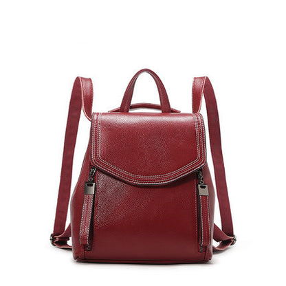 Ladies genuine leather bag multifunctional fashion bag shoulder bag casual rucksack