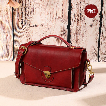 Women's Bag Fashion Genuine Leather Top Cowhide Retro Handbag Messenger Bag Trend Shoulder Bag.Pochette