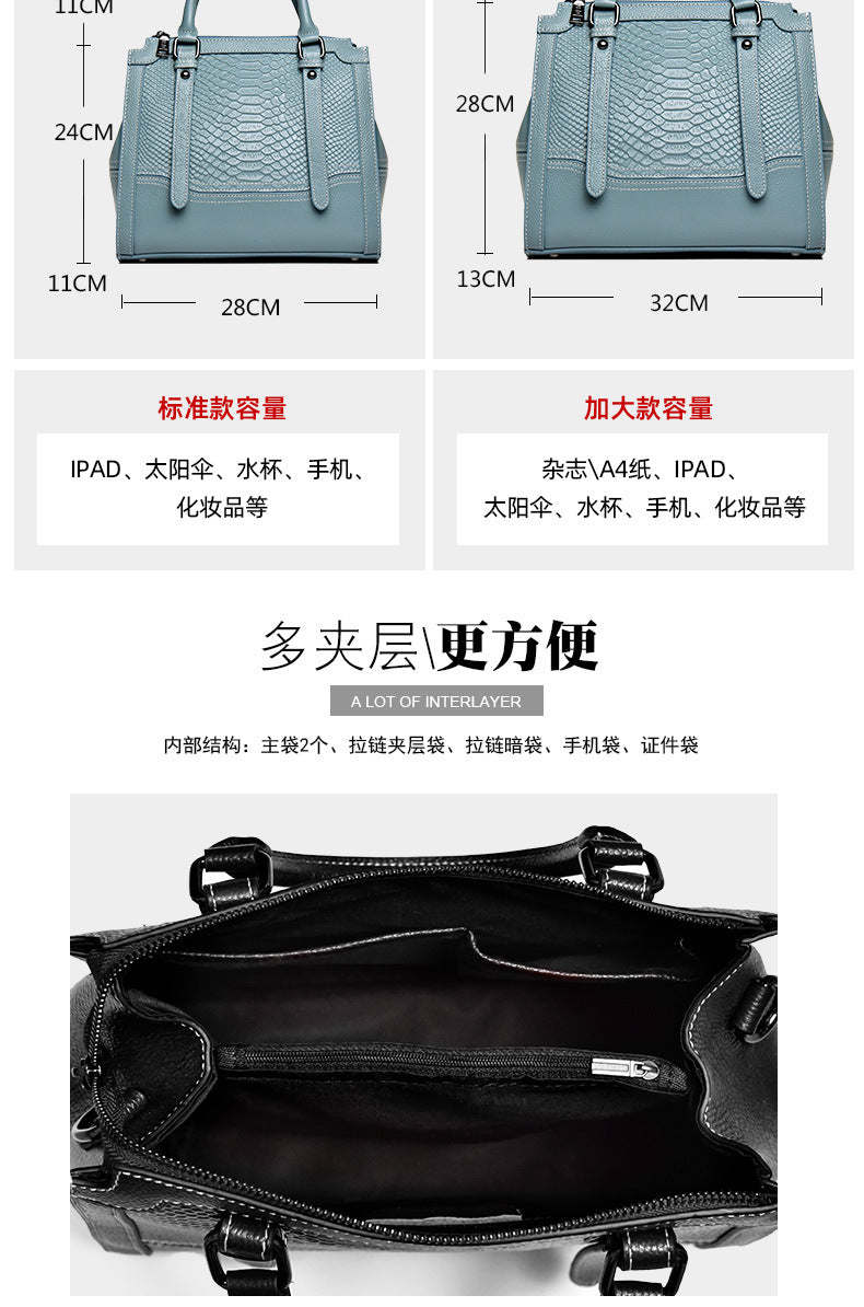 Women's handbag Crocodile pattern large capacity fashion shoulder bag Ladies simple commuting handbag.bag