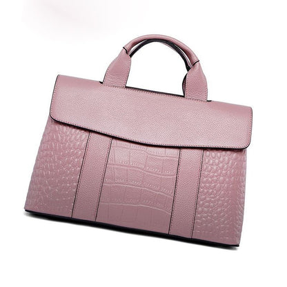 Women's bag Genuine leather crocodile pattern handbag Large capacity fashion Boston bag Shoulder bag Handbag.bag