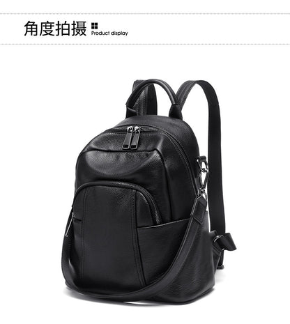 Women's Rucksack Genuine Leather School Bag Fashion Travel Bag Casual Rucksack