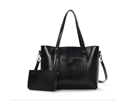 Women's bag Genuine leather tote bag Parent-child bag Retro big bag Simple shoulder bag.Pochette