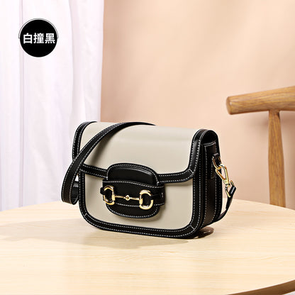 Genuine leather women's bag fashion crossbody bag Unique simple elegant shoulder bag that goes with anything. Pochette