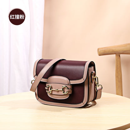 Genuine leather women's bag fashion crossbody bag Unique simple elegant shoulder bag that goes with anything. Pochette