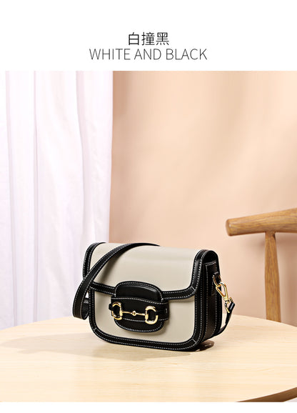 Genuine leather women's bag fashion crossbody bag Unique simple elegant shoulder bag that goes with anything. Pochette