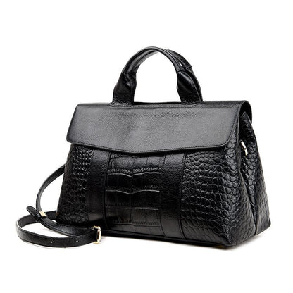 Women's bag Genuine leather crocodile pattern handbag Large capacity fashion Boston bag Shoulder bag Handbag.bag