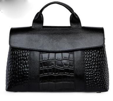 Women's bag Genuine leather crocodile pattern handbag Large capacity fashion Boston bag Shoulder bag Handbag.bag