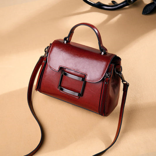 Women's bag Crossbody bag Retro classic handbag Genuine leather square bag Shoulder bag that goes with anything.Pochette