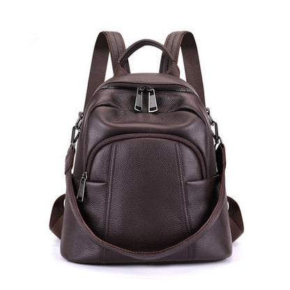 Women's Rucksack Genuine Leather School Bag Fashion Travel Bag Casual Rucksack