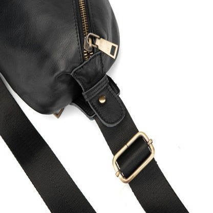 Men's Bust Bag Genuine Cowhide Leather Korean Fashion Retro Casual Men's Crossbody Bag Shoulder Bag 